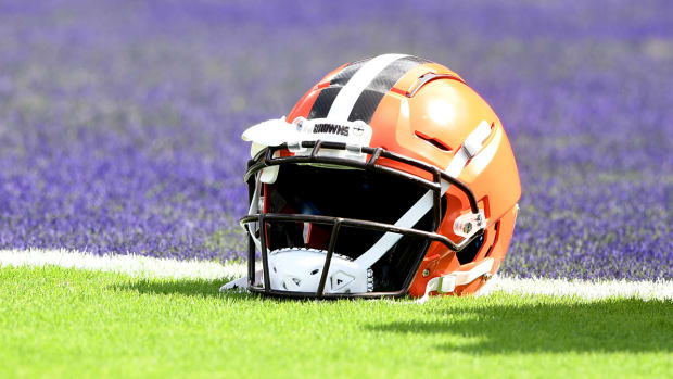 A Browns helmet.
